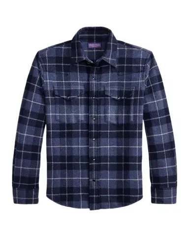 Ralph Lauren Purple Label Men's Plaid Cashmere Western Shirt | Thumbnail 1 Ralph Lauren Purple Label Men's Plaid Cashmere Western Shirt | Thumbnail 1