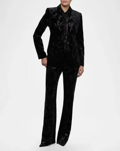 L'Agence Chamberlain Butterfly Jacquard Velvet Blazer | Thumbnail 2 L'Agence Chamberlain Butterfly Jacquard Velvet Blazer | Thumbnail 2