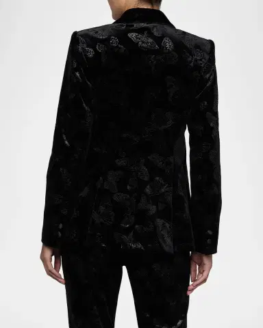 L'Agence Chamberlain Butterfly Jacquard Velvet Blazer | Thumbnail 3 L'Agence Chamberlain Butterfly Jacquard Velvet Blazer | Thumbnail 3