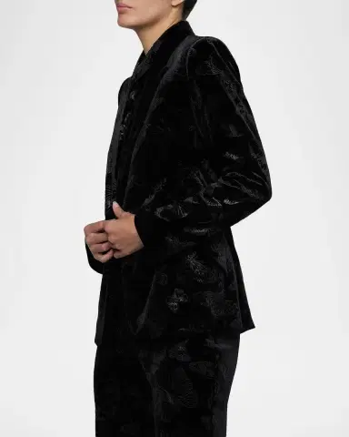 L'Agence Chamberlain Butterfly Jacquard Velvet Blazer | Thumbnail 5 L'Agence Chamberlain Butterfly Jacquard Velvet Blazer | Thumbnail 5