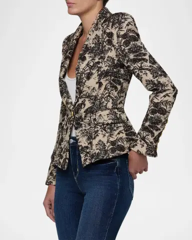 L'Agence Kaisley Jacquard Toile Blazer | Thumbnail 4 L'Agence Kaisley Jacquard Toile Blazer | Thumbnail 4
