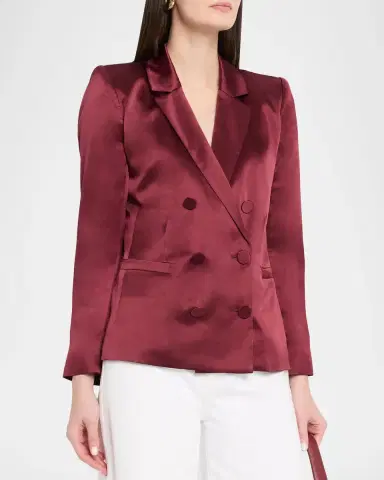 L'Agence Sena Silk Double-Breasted Blazer | Thumbnail 4 L'Agence Sena Silk Double-Breasted Blazer | Thumbnail 4