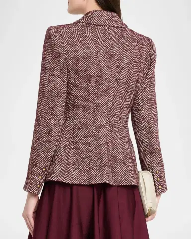 L'Agence Karima Herringbone Cinched Blazer | Thumbnail 3 L'Agence Karima Herringbone Cinched Blazer | Thumbnail 3