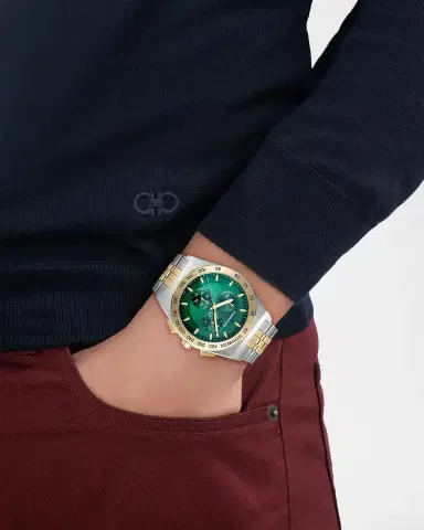 Ferragamo Men's Vega New Chrono 42mm Two-Tone Bracelet Watch | Thumbnail 2 Ferragamo Men's Vega New Chrono 42mm Two-Tone Bracelet Watch | Thumbnail 2