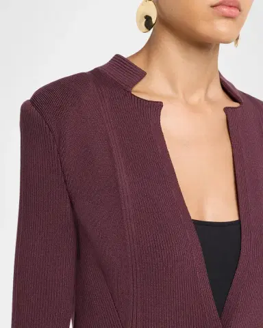 Misook Multi-Rib Knit Single-Breasted Blazer Jacket | Thumbnail 5 Misook Multi-Rib Knit Single-Breasted Blazer Jacket | Thumbnail 5