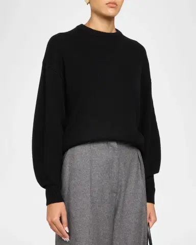 Theory Cashmere Cropped Crewneck Sweater | Thumbnail 4 Theory Cashmere Cropped Crewneck Sweater | Thumbnail 4
