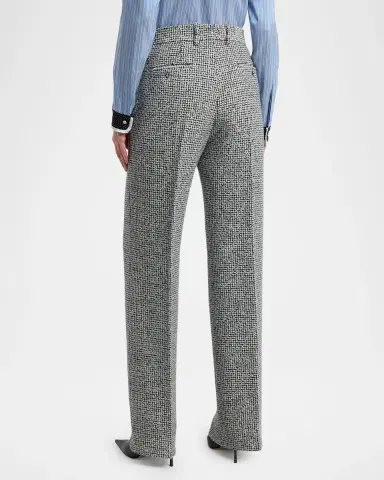 Tom Ford Sequined Broken Chevron Tweed Wide-Leg Tailored Pants | Thumbnail 3 Tom Ford Sequined Broken Chevron Tweed Wide-Leg Tailored Pants | Thumbnail 3