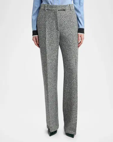 Tom Ford Sequined Broken Chevron Tweed Wide-Leg Tailored Pants | Thumbnail 4 Tom Ford Sequined Broken Chevron Tweed Wide-Leg Tailored Pants | Thumbnail 4