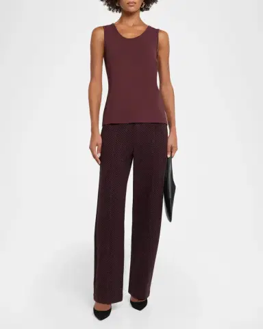 Misook Chevron Knit Paneled Straight-Leg Pants | Thumbnail 2 Misook Chevron Knit Paneled Straight-Leg Pants | Thumbnail 2