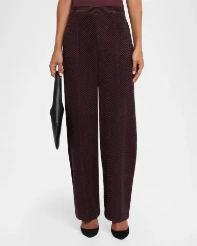 Misook Chevron Knit Paneled Straight-Leg Pants | Thumbnail 4 Misook Chevron Knit Paneled Straight-Leg Pants | Thumbnail 4