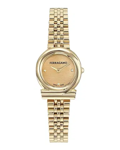 Ferragamo 0.01 TCW Diamond IP Goldtone Twisted Gancini Watch/23MM | Thumbnail 1 Ferragamo 0.01 TCW Diamond IP Goldtone Twisted Gancini Watch/23MM | Thumbnail 1