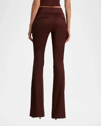 Alice + Olivia Olivia Low-Rise Wool Sateen Bootcut Pants | Thumbnail 3 Alice + Olivia Olivia Low-Rise Wool Sateen Bootcut Pants | Thumbnail 3