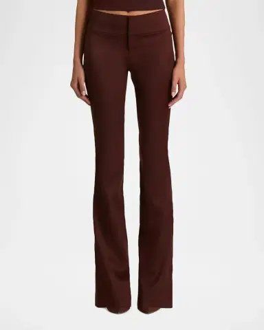Alice + Olivia Olivia Low-Rise Wool Sateen Bootcut Pants | Thumbnail 4 Alice + Olivia Olivia Low-Rise Wool Sateen Bootcut Pants | Thumbnail 4
