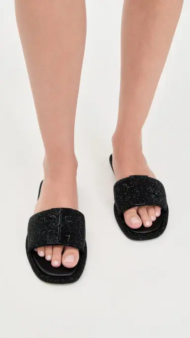 Tory Burch Double T Pave Sport Slides | Thumbnail 3 Tory Burch Double T Pave Sport Slides | Thumbnail 3