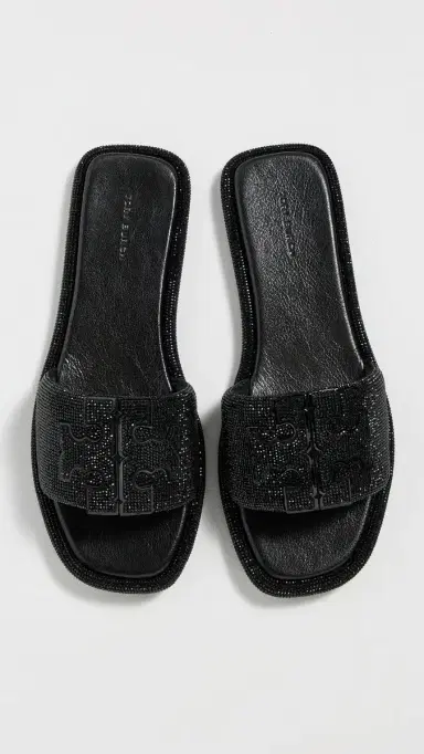 Tory Burch Double T Pave Sport Slides | Thumbnail 5 Tory Burch Double T Pave Sport Slides | Thumbnail 5