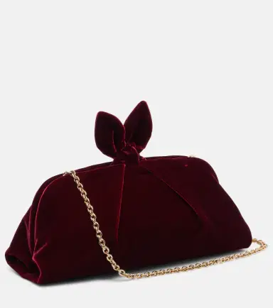 Aquazzura Bow Tie Small velvet clutch | Thumbnail 3 Aquazzura Bow Tie Small velvet clutch | Thumbnail 3