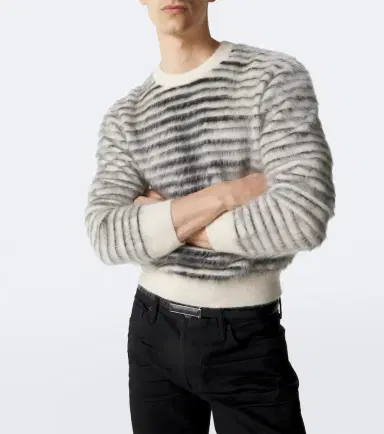 Tom Ford Striped mohair, wool, and silk-blend sweater | Thumbnail 2 Tom Ford Striped mohair, wool, and silk-blend sweater | Thumbnail 2