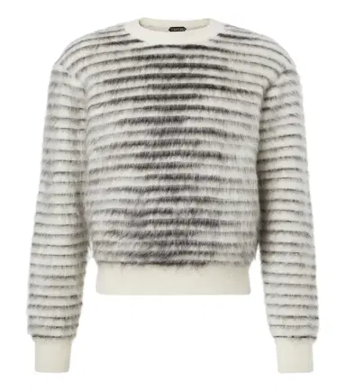 Tom Ford Striped mohair, wool, and silk-blend sweater | Thumbnail 1 Tom Ford Striped mohair, wool, and silk-blend sweater | Thumbnail 1