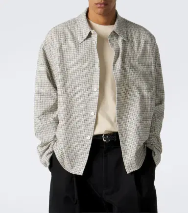 Studio Nicholson Checked cotton shirt | Thumbnail 3 Studio Nicholson Checked cotton shirt | Thumbnail 3