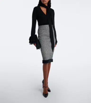 Nina Ricci Wool-blend tweed pencil skirt | Thumbnail 4 Nina Ricci Wool-blend tweed pencil skirt | Thumbnail 4