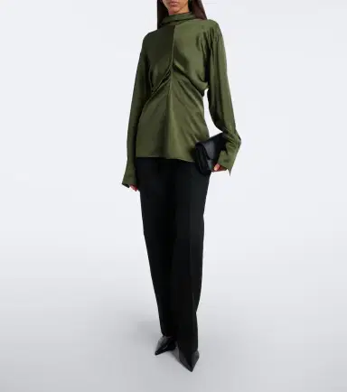 TOTEME Slouch draped crêpe satin blouse | Thumbnail 4 TOTEME Slouch draped crêpe satin blouse | Thumbnail 4