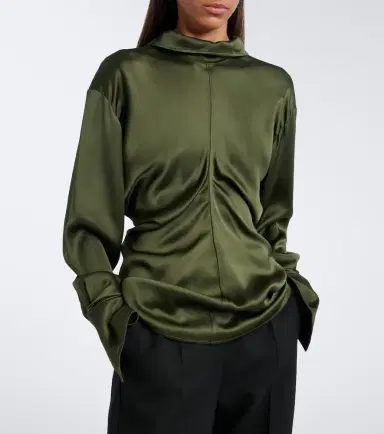 TOTEME Slouch draped crêpe satin blouse | Thumbnail 7 TOTEME Slouch draped crêpe satin blouse | Thumbnail 7