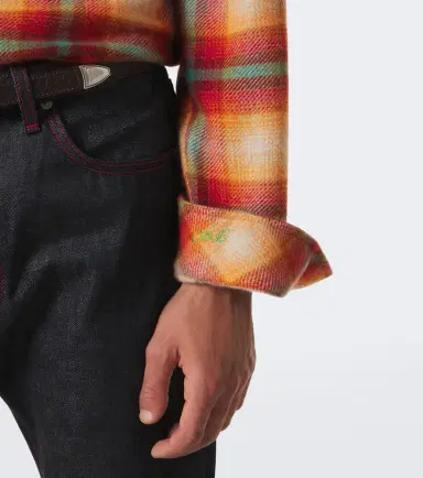 God’s True Cashmere Shadow plaid cashmere shirt with carnelians | Thumbnail 2 God’s True Cashmere Shadow plaid cashmere shirt with carnelians | Thumbnail 2