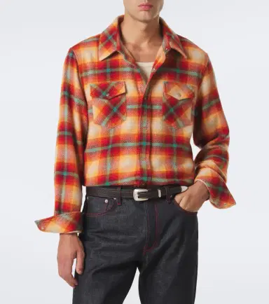 God’s True Cashmere Shadow plaid cashmere shirt with carnelians | Thumbnail 4 God’s True Cashmere Shadow plaid cashmere shirt with carnelians | Thumbnail 4