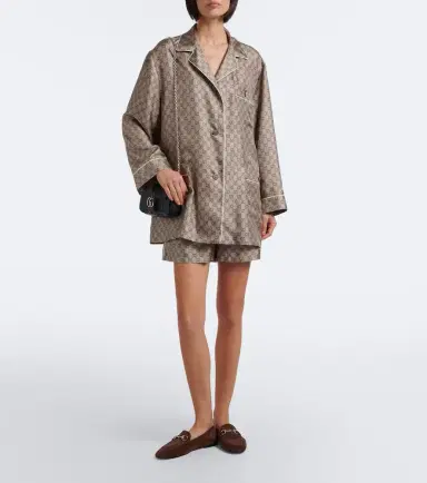 Gucci GG silk twill shirt | Thumbnail 2 Gucci GG silk twill shirt | Thumbnail 2