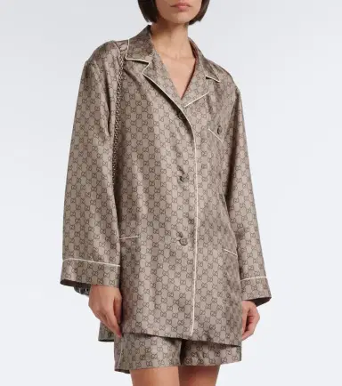 Gucci GG silk twill shirt | Thumbnail 4 Gucci GG silk twill shirt | Thumbnail 4