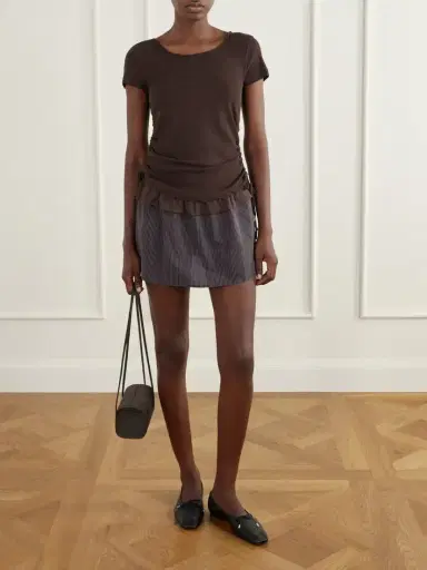 Deiji Studios Flounce Striped-organic Cotton Mini Skirt | Thumbnail 2 Deiji Studios Flounce Striped-organic Cotton Mini Skirt | Thumbnail 2