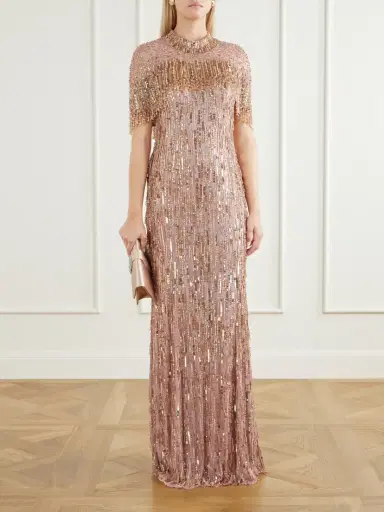 Jenny Packham Leia Cape-detailed Sequin-embellished Gown | Thumbnail 2 Jenny Packham Leia Cape-detailed Sequin-embellished Gown | Thumbnail 2