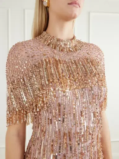 Jenny Packham Leia Cape-detailed Sequin-embellished Gown | Thumbnail 4 Jenny Packham Leia Cape-detailed Sequin-embellished Gown | Thumbnail 4