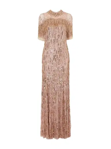 Jenny Packham Leia Cape-detailed Sequin-embellished Gown | Thumbnail 1 Jenny Packham Leia Cape-detailed Sequin-embellished Gown | Thumbnail 1
