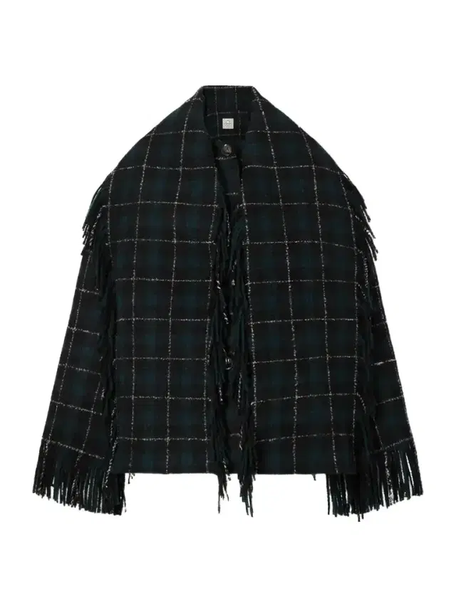 Fringed Checked Wool-blend Jacket Fringed Checked Wool-blend Jacket