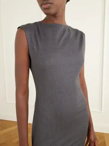 Jacquemus La Robe Alba Ruched-detail Drill Midi Dress | Thumbnail 4 Jacquemus La Robe Alba Ruched-detail Drill Midi Dress | Thumbnail 4