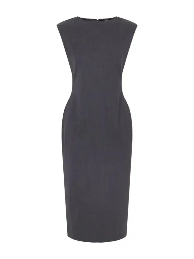 La Robe Alba Ruched-detail Drill Midi Dress La Robe Alba Ruched-detail Drill Midi Dress
