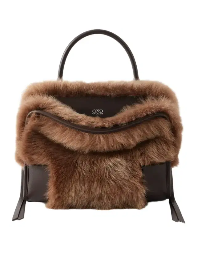 Amazona 180 Medium Shearling-trimmed Leather Shoulder Bag Amazona 180 Medium Shearling-trimmed Leather Shoulder Bag