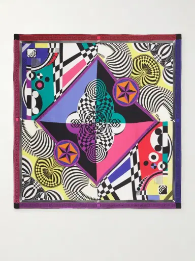 Versace Medusa Collage Print Silk Foulard | Thumbnail 4 Versace Medusa Collage Print Silk Foulard | Thumbnail 4