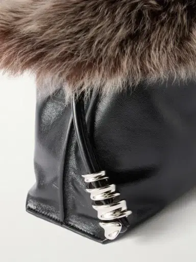 Loewe Flamenco Medium Shearling-trimmed Leather Clutch | Thumbnail 4 Loewe Flamenco Medium Shearling-trimmed Leather Clutch | Thumbnail 4