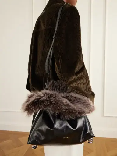 Loewe Flamenco Medium Shearling-trimmed Leather Clutch | Thumbnail 6 Loewe Flamenco Medium Shearling-trimmed Leather Clutch | Thumbnail 6