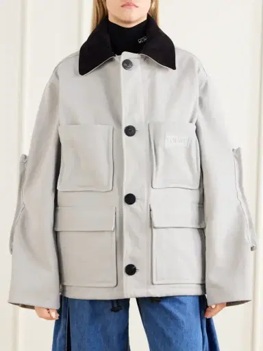 Loewe Leather-trimmed Cotton Jacket | Thumbnail 3 Loewe Leather-trimmed Cotton Jacket | Thumbnail 3