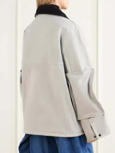 Loewe Leather-trimmed Cotton Jacket | Thumbnail 4 Loewe Leather-trimmed Cotton Jacket | Thumbnail 4
