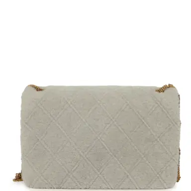 Chanel Chanel Medium Flap Bag Grey Shearling Antique Gold Hardware | Thumbnail 4 Chanel Chanel Medium Flap Bag Grey Shearling Antique Gold Hardware | Thumbnail 4