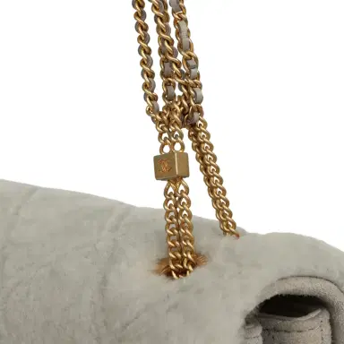 Chanel Chanel Medium Flap Bag Grey Shearling Antique Gold Hardware | Thumbnail 9 Chanel Chanel Medium Flap Bag Grey Shearling Antique Gold Hardware | Thumbnail 9