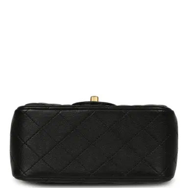 Chanel Chanel Mini Square Pearl Crush Flap Bag Black Lambskin Antique Gold Hardware | Thumbnail 6 Chanel Chanel Mini Square Pearl Crush Flap Bag Black Lambskin Antique Gold Hardware | Thumbnail 6