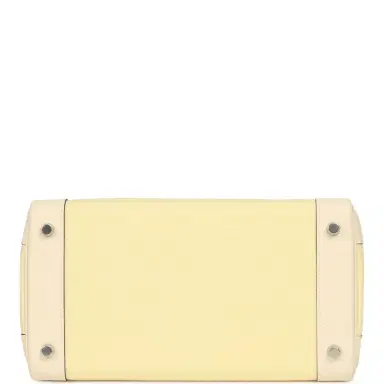 HERMÈS Hermes Birkin 30 Nata Swift and Jaune Poussin Toile H Canvas Palladium Hardware | Thumbnail 6 HERMÈS Hermes Birkin 30 Nata Swift and Jaune Poussin Toile H Canvas Palladium Hardware | Thumbnail 6