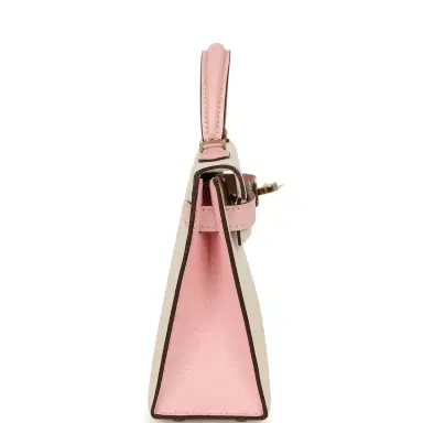 HERMÈS Hermes Special Order (HSS) Kelly Sellier 20 Craie, Rose Sakura Chevre Mysore Permabrass Hardware | Thumbnail 3 HERMÈS Hermes Special Order (HSS) Kelly Sellier 20 Craie, Rose Sakura Chevre Mysore Permabrass Hardware | Thumbnail 3