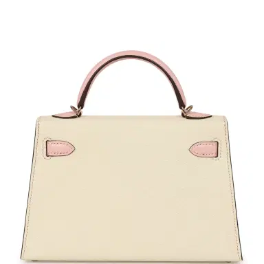 HERMÈS Hermes Special Order (HSS) Kelly Sellier 20 Craie, Rose Sakura Chevre Mysore Permabrass Hardware | Thumbnail 4 HERMÈS Hermes Special Order (HSS) Kelly Sellier 20 Craie, Rose Sakura Chevre Mysore Permabrass Hardware | Thumbnail 4