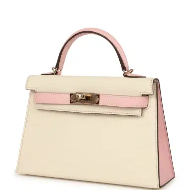 HERMÈS Hermes Special Order (HSS) Kelly Sellier 20 Craie, Rose Sakura Chevre Mysore Permabrass Hardware | Thumbnail 5 HERMÈS Hermes Special Order (HSS) Kelly Sellier 20 Craie, Rose Sakura Chevre Mysore Permabrass Hardware | Thumbnail 5